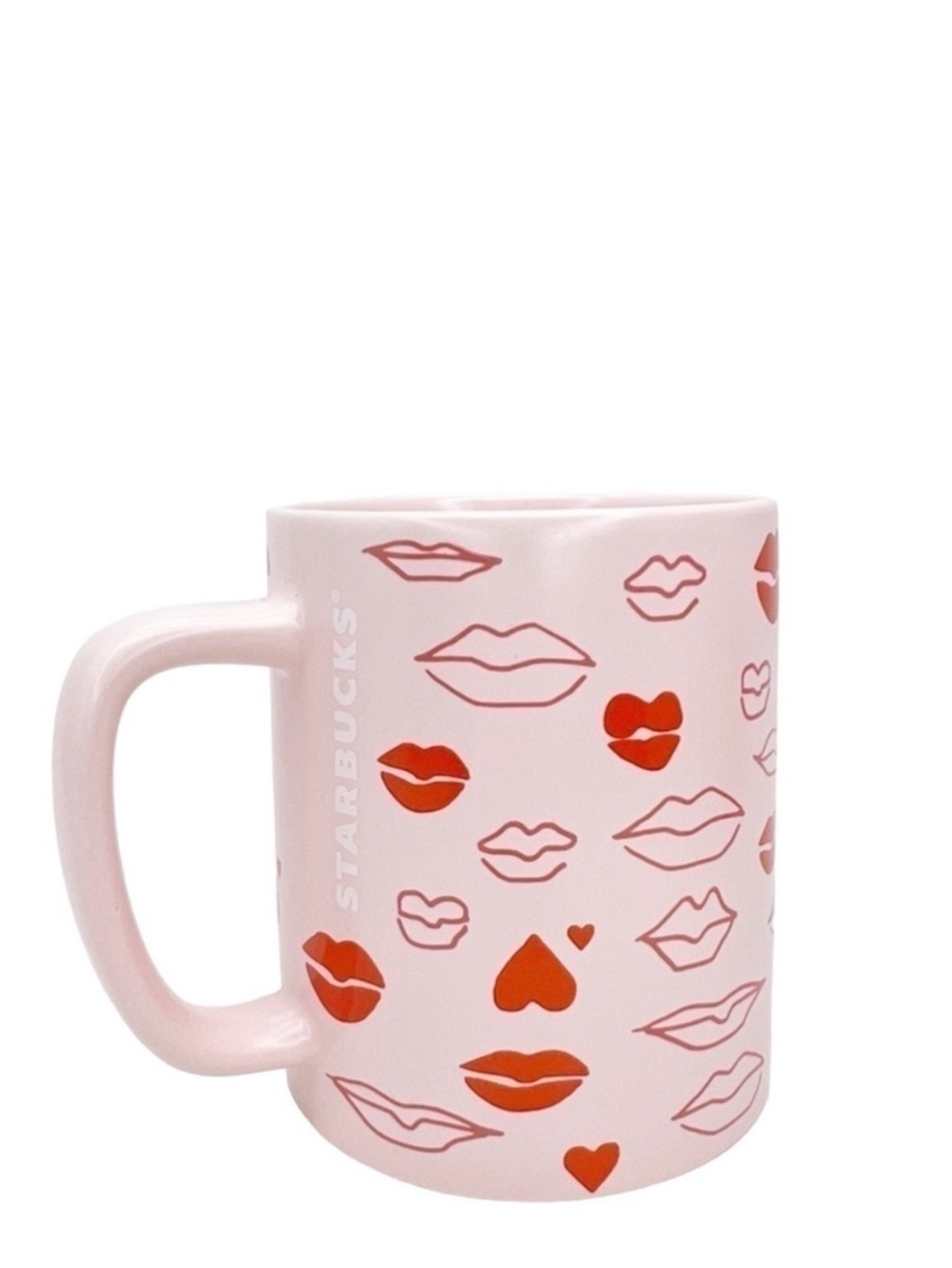 Starbucks Valentines Day Coffee Mug Lips Kisses Ceramic 2021 Collection New NWT